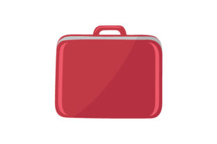 Red Suitcase Embroidery Design